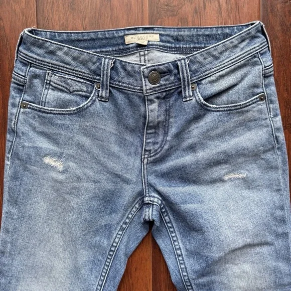 Burberry Brit Westbourne Jeans "Burberry Back Seam" Aesthetic Skinny Ankle Sz 25 - Picture 3 of 16